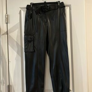 Karl Lagerfeld black false leather pants.